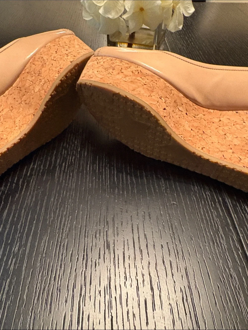Jimmy Choo Nude Peep-Toe Platform Pumps